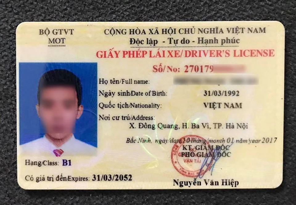 Bằng lái xe B1 số tự động